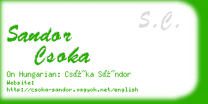 sandor csoka business card